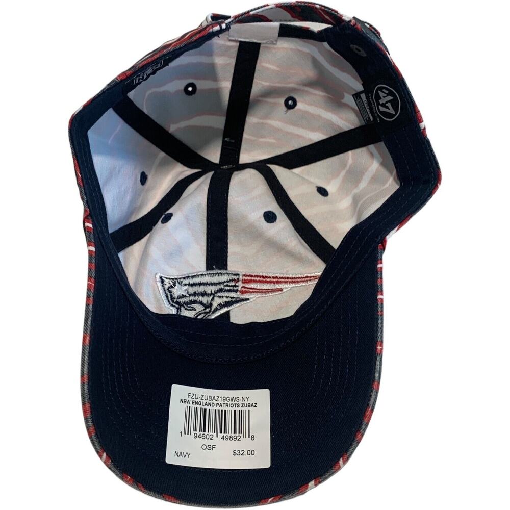 '47 Brand Clean Up Zubaz New England Patriots NFL Football Adjustable Hat Cap - Picture 7 of 13
